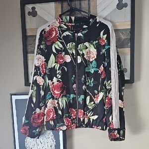 i jeans by Buffalo Floral Bomber Jacket - Black and Red